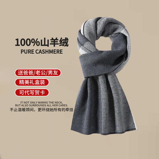 EGW international luxury brand 100% pure cashmere men's winter warm thickened scarf birthday holiday gift gift box camel gift box