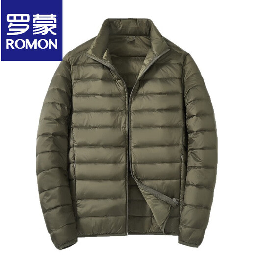 罗蒙（ROMON）轻薄羽绒服男2025年新款90白鸭绒短款便携薄款韩版休闲保暖男外套 灰色 M