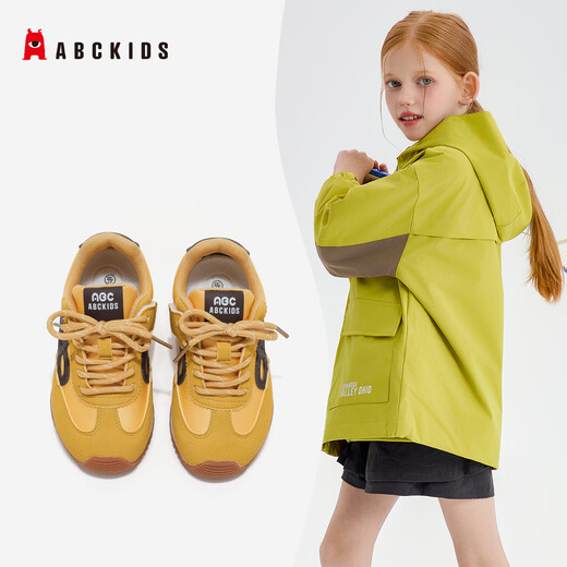 ABC KIDS official flagship children's shoes 2026 spring new moral training shoes for boys and girls lightweight sports shoes outdoor soft-soled casual shoes brown 26 inner length about 16.5cm/suitable for feet 16cm long