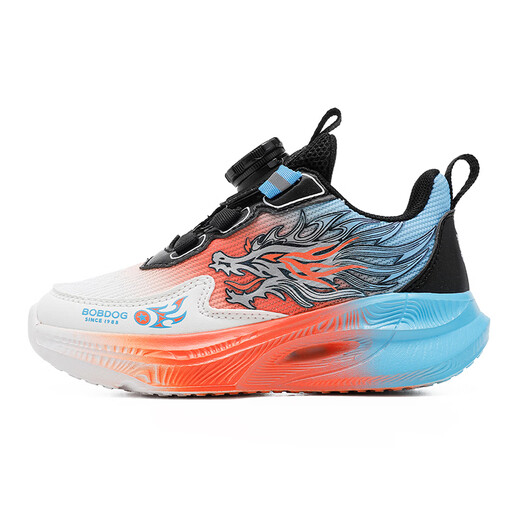 BOBDOG children's shoes, boys' spring trendy and cool running shoes, comfortable casual shoes, children's sports shoes 102561015 black/fireworks orange 33