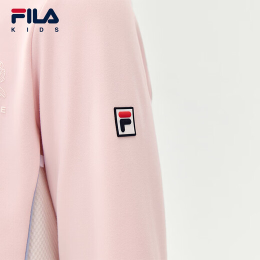 FILA children's clothing long-sleeved T-shirt 2025 winter new style girls and children loose sports POLO shirt hazy pink-LP 120