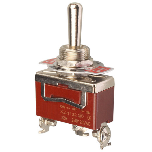 32A high current toggle switch 12mm toggle 2/3 gear rocker button self-locking power twist switch self-resetting 123-3 3 feet 3 gears self-resetting type universal type within 32A 3 pieces silver point copper parts