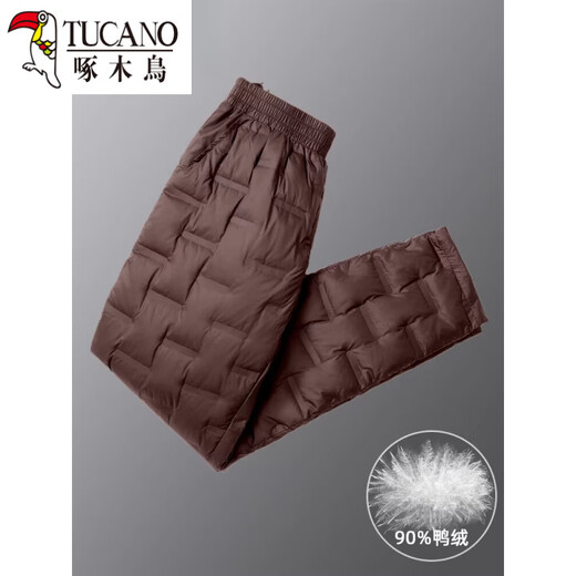 Woodpecker (TUCANO) official 2026 new style down pants for middle-aged and elderly women, thickened, warm and cold outer wear, straight pants, winter trousers, Obsidian Black M, recommended 105 Jin Jin equals within 0.5 kg