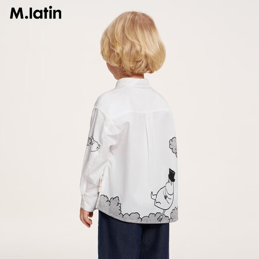 M.Latin Shopping mall same style M.Latin children's shirt 26 spring new style boys' cute long-sleeved shirt semi-bleached 130