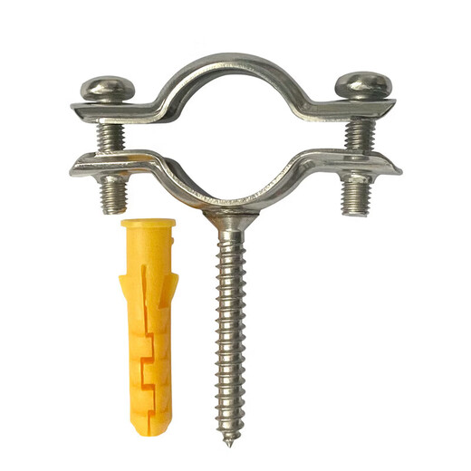 Xu ordered 304 stainless steel small pipe clamp, industrial household water pipe fixed clamp, gas pipe pipe bracket, hoop pipe clamp, pipe clamp inner diameter 15mm, self-tapping length 40mm, without leather