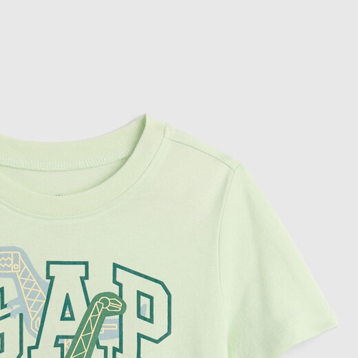 Gap Gap boys' 2026 spring new pure cotton creative printed short-sleeved T-shirt children's wear US version 870066 light green 100/52 (2-3 years old)