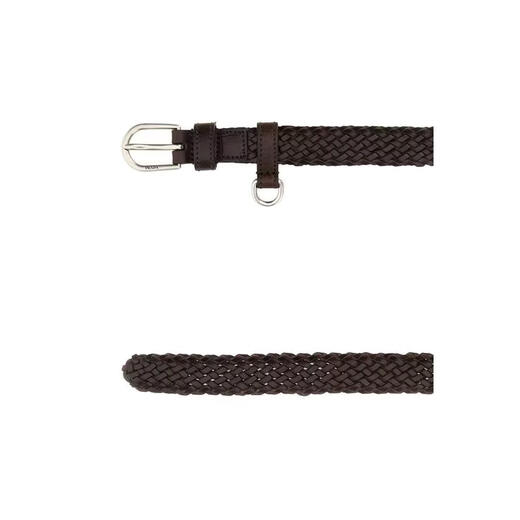 PRADA Women's Belt Girdle Decorative Woven Leather Business Daily Belt Brown 75