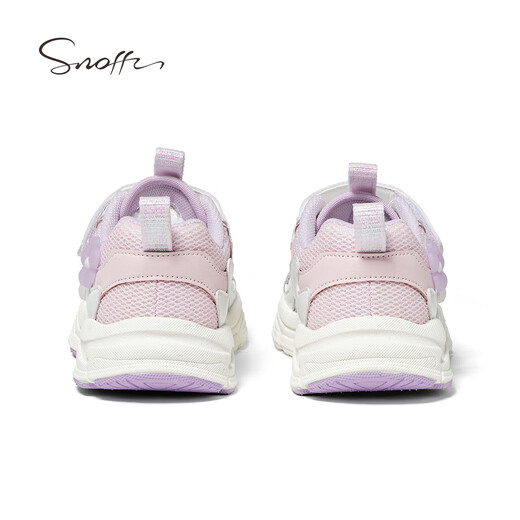 Snafy Girls Casual Shoes Spring Children's Mesh Breathable Sports Shoes Little Girls Light Outdoor Shoes Purple/White 27