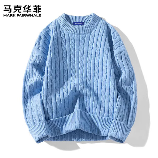 MARK FAIRWHALE American Retro Casual Sweater Men's 2026 Spring New Loose Warm Twist Twist Fashion Brand Top Red Official Genuine 3XL Recommended 160-180Jin Jin equals 0.5kg