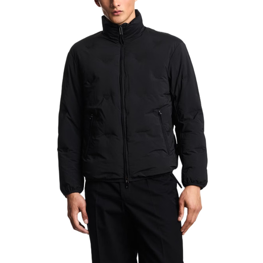Armani (ARMANI) FW25 solid color long-sleeved down jacket men's black 8XL 56 without original gift bag
