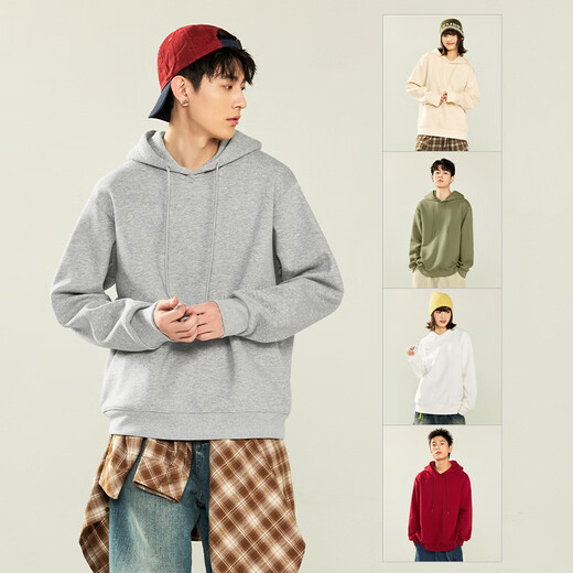 Jeanswest national fashion red sweatshirt men's spring heavy hooded jacket family wear 2026 Golden Horse New Year's greetings suit for men burgundy (horse totem chest logo) S (165) (strict quality control)