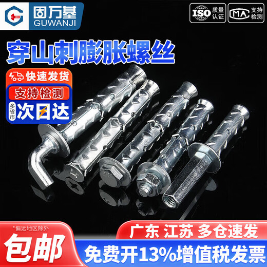 Guwanji mountain thorn expansion screw lightweight brick foam brick hollow brick special expansion bolt fish scale expansion pipe expansion pipe water heater expansion M10x100 2 pieces