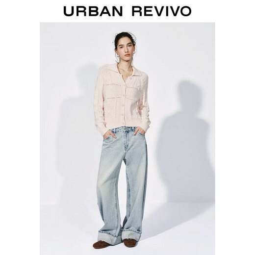 UR2026 Spring New Women's Casual Sweet Cable Lapel Knitted Cardigan UYL960003