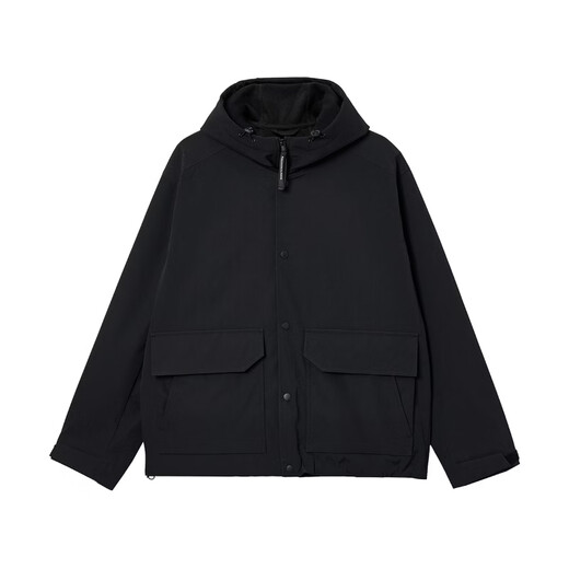 JACK&JONES AT series men's spring cotton-padded clothes detachable two-piece set of trendy tops loose and trendy 226109024 E43 pure black L (180)