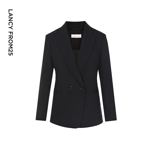 Langzi French wool commuter professional suit jacket black short suit formal temperament