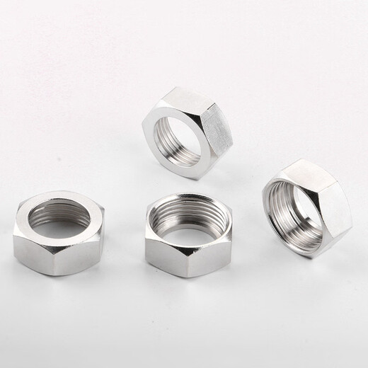 Pupan corrugated pipe special nut 4 points 6 points 1 inch 304 stainless steel nut copper cap water inlet hose screw joint fittings 10 4 points thickened electroplated steel cap gaskets (with 16mm pipe)