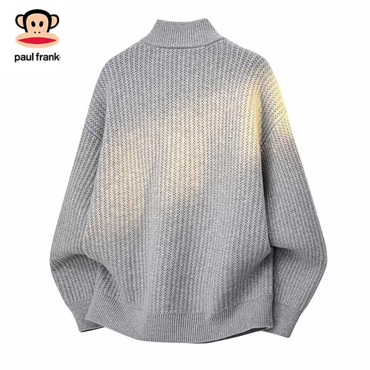 Big mouth monkey (paul frank) Japanese retro casual stand-up collar cardigan sweater for men 2026 spring new loose warm comfortable fashionable top Jiangxue color official authentic M recommended 100-120Jin Jin equals 0.5 kg