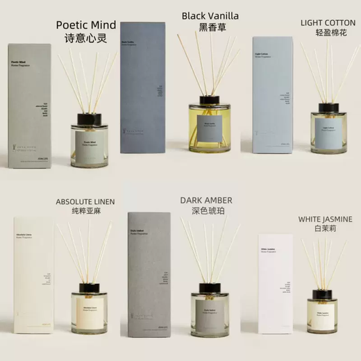 Yusenyi ZARAHOME Black Vanilla Jasmine Poetic Soul Amber Cotton Aromatherapy Fireless Rattan Sandalwood Fragrance Black Vanilla 500ml Aromatherapy