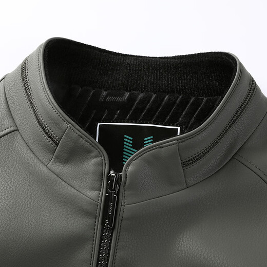 Stand collar leather jacket for men, autumn and winter business casual jacket, black, thin, M 170 (suitable for weight 100-120)