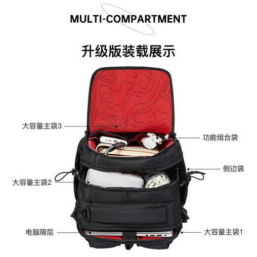 Rego Men's Large Capacity Commuting Travel Backpack Swiss Sergeant Knife Backpack School Bag Business Computer Bag 16 Inch Black Large Edition