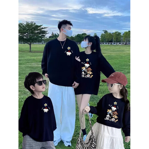 G.duck celebrates the New Year in red parent-child outfits for a family of three and four in spring, autumn and winter sweatshirts 2026 new Year of the Horse children's jackets, round neck red thin section 110 cm for baby girls