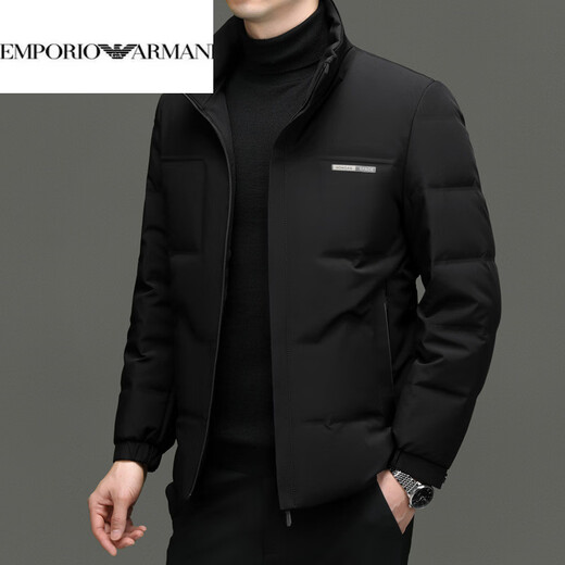 EMPORIO ARMANI новый мужской пуховик Armani, зимняя модная куртка с воротником-стойкой, молодежная повседневная куртка на белом утином пуху, теплая и морозостойкая мужская куртка с креветками M 170