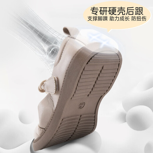 XIAO MI BU children's shoes girls' small leather shoes spring new soft sole simple princess style leather shoes