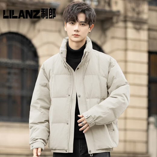 Мужской пуховик с воротником-стойкой Lilang, новинка 2026 года, зимнее утолщенное хлебное пальто, короткая модная повседневная теплая куртка Xuanwu, черный (новый национальный стандарт 90, бархат, бархат с защитой от высверливания) 3XL (170-200Jin Jin равен 0,5 кг)