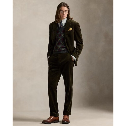 RALPH LAUREN Ralph Lauren international big-name men's vest diamond plaid wool blend sweater vest 2026 autumn and winter warm top gift Charcoal Combo charcoal gray combination S bust 89-94 cm