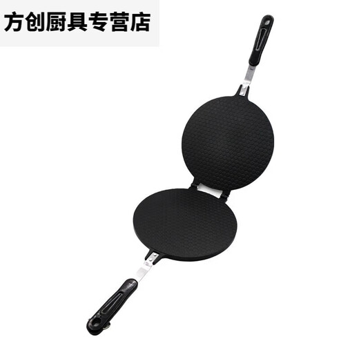 Tuojin cast iron handmade egg roll machine old-fashioned fire-grilled household handmade pancake mold fire-style cake clip cast iron old-fashioned A large solid wood anti-scalding roll stick oil brush