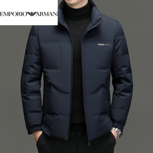 EMPORIO ARMANI новый мужской пуховик Armani, зимняя модная куртка с воротником-стойкой, молодежная повседневная куртка на белом утином пуху, теплая и морозостойкая мужская куртка с креветками M 170
