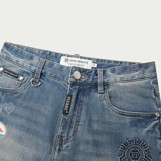 PP PIERRE PIERUCCIPP Italian light luxury men's clothing 2026 spring new washed jeans trend denim blue 31
