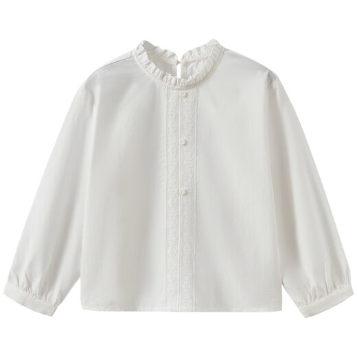 Hacikis hacikis children's clothing spring and autumn children's long-sleeved tops literary French bottoming shirts girls white shirts older children's autumn clothing new styles