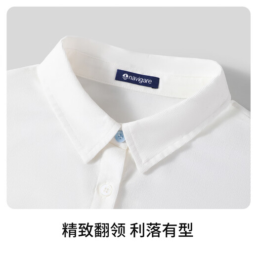 Navigare girls' shirt spring new children's shirt medium and large children's long-sleeved T-shirt spring melody white 165