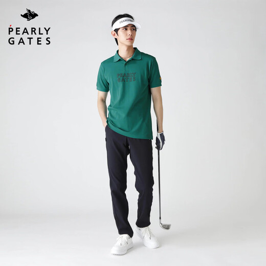 PEARLY GATES golf clothing men's 26 spring and summer new men's short-sleeved polo shirt sports lapel short-sleeved top lake blue 053-6160230-143 M