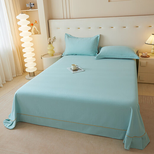 Atour bedding pure cotton bed sheet 1.8x2 meters sheet piece 100% cotton 100% solid color thickened brushed bed cover sheet universal for all seasons Yachuanqing 100% cotton super soft brushed skin-friendly sleeping sheet + pillowcase pair 180cm*230cm