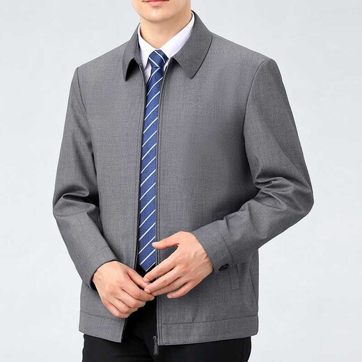 Pier Cardin middle-aged and elderly high-end wool jacket men's spring and autumn new jacket business casual loose dad's suit no iron jacket shirt 2287 lapel buttons - dark blue 2XL (185) - Recommended weight 165-175Jin [Jin equals 0.5 kg]