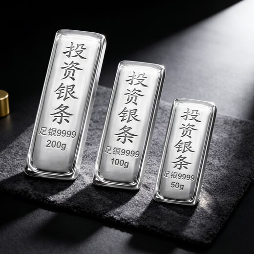 China Silver 9999 pure silver 50g/100g/200g silver bar pure silver investment collection silver bar fake one compensates ten 50g (supports identification, one item one certificate, fake compensates ten)