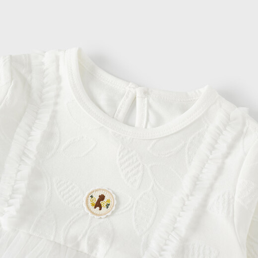 Tongtai (Tongtai) baby girl baby clothes spring and autumn modal cotton baby clothes girls skirt style jumpsuit romper white 73cm