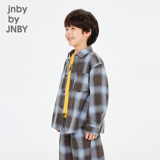 Jnby by JNBY new style Jiangnan Buyi children's clothing long-sleeved shirt H-shaped loose shirt collar cotton 26 spring boys 1Q2212810 496/blue coffee 100 cm