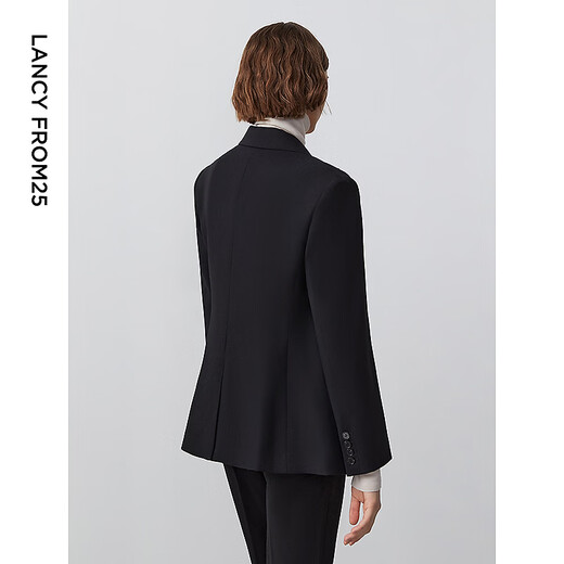 Langzi French wool commuter professional suit jacket black short suit formal temperament