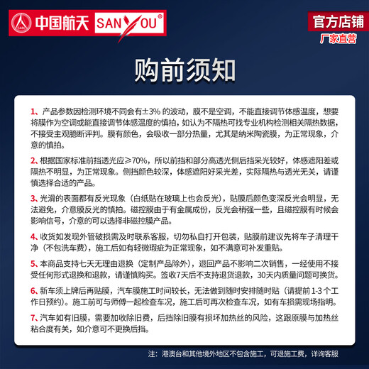 SANYOU China Aerospace Mountain consists of car film glass explosion-proof film insulation film nano ceramic solar film explosion-proof film beautiful black package full car package