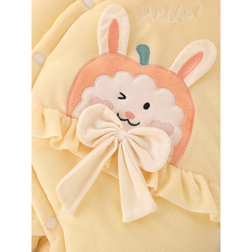 Disney Newborn Baby Clothes Autumn and Winter Baby Onesies Warm Thickened Padded Jacket Outing Suit Cuddler Winter Clothes Happy Rabbit Pink 59cm