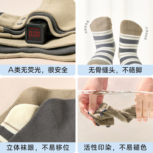 Nido Bear children's socks for boys winter boneless cotton socks for boys baby socks loose mouth baby socks for small and medium-sized boys spring and autumn W5059 gray and white panda 5 pairs 1-3 years old (suitable for feet 12-14cm)