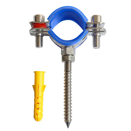 Xu ordered stainless steel buckle pipe bracket screw pipe holder hoop pipe hoop ppr pipe water pipe clamp clip bracket pipe clamp 38-40 with m8*70 screw without leather pad 1 piece