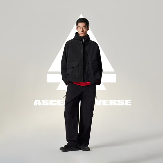 JACK&JONES AT series men's spring cotton-padded clothes detachable two-piece set of trendy tops loose and trendy 226109024 E43 pure black L (180)