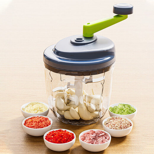 Tuojin imported quality garlic artifact from Japan, garlic masher, manual garlic pounding, garlic grinding, garlic cutting, garlic grinder garlic, gray 3 blades 500ml