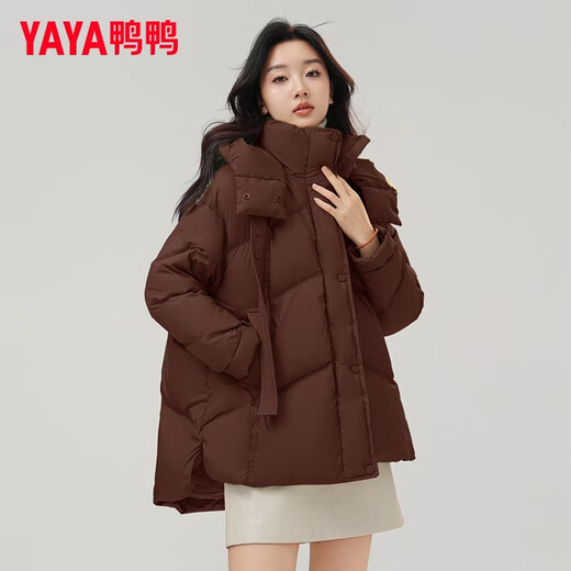 Женская короткая пуховая куртка YAYA, новинка 2025 года, зимняя модная повседневная теплая куртка на утином пуху с капюшоном