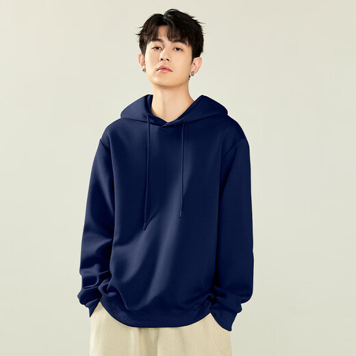 Pull back sweatshirt men's spring and autumn youth hooded heavyweight bottoming shirt men's high-end commuting versatile casual men's jacket white (modern chest label) S /165 (85Jin Jin is equal to 0.5kg -100Jin Jin is equal to 0.5kg)