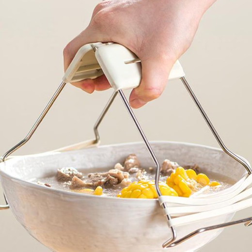 Yusenyi anti-scalding bowl clamp kitchen stainless steel silicone clamp household steaming dish serving bowl clamp artifact 1 pack anti-scalding bowl clamp
